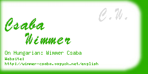 csaba wimmer business card